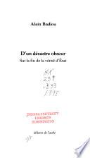 D'un désastre obscur