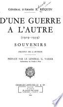 D'une guerre à l'autre, 1919-1939