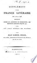 Das gelehrte Frankreich oder Lexicon der französischen Schriftsteller von 1771 - 1796