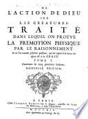 De l'action de Dieu sur les creatures