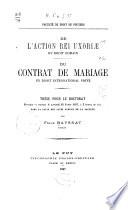 De l'action rei uxoriae en droit romain ; Du contract de mariage en droit internationale privé
