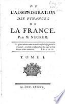 De l'administration des finances de la France