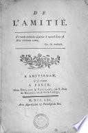 DE L'AMITIÉ
