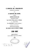 De l'amour du prochain considéré dans ses rapports avec l'amour de Dieu
