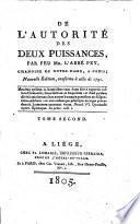 De l'autorité des deux puissances