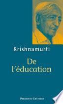 De l'éducation