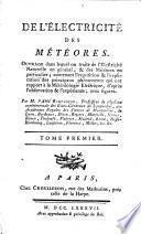 De L'Électricité Des Météors