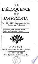 De l'éloquence du barreau