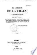 De l'emploi de la chaux en agriculture