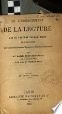 De l'enseignement de la lecture par le procédé phonomimique de M.Grosselin