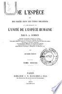 De l'espece et des races dans les etres organises