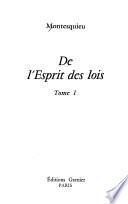 De l'esprit des lois