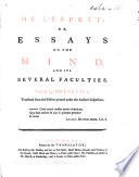 De l'Esprit: or, essays on the mind, and its several faculties ... Translated from the edition printed under the author's inspection