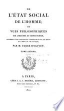 De l'etat social de l'homme