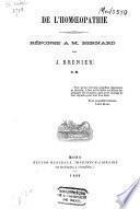 De l'homoeopathie