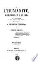 De l'humanité, de son principe, et de son avenir