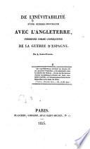 De l'inévitabilité d'une guerre prochaine avec l'Angleterre, présentée comme conséquence de la guerre d'Espagne