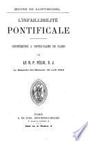De l'infaillibilité dans l'autorité pontificale