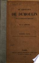 De l'influence de Dumoulin sur la législation française