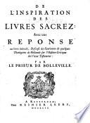 De l'inspiration des Livres sacrés