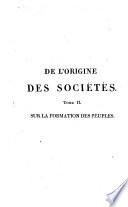 De l'origine des sociétés