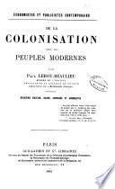 De la colonisation chez les peuples modernes