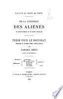 De la condition des aliénés en droit romain et en droit français