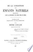 De la condition des enfants naturels reconnus dans la succession de leurs père et mère