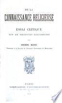 De la connaissance religieuse
