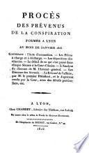 De la conspiration à Lyon en 1816-17