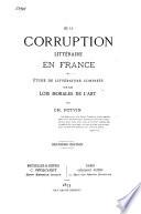 De la corruption littéraire en France
