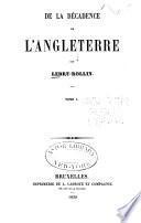 De la décadence de l'Angleterre