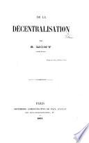 De la décentralisation