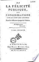De la félicité publique
