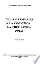 De la grammaire à la cognition