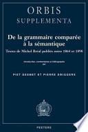 De la grammaire comparée à la sémantique