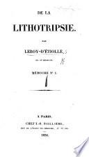 De la lithotripsie