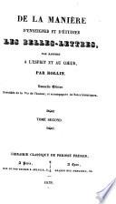 De la manière d'enseigner et d'étudier les Belles-Lettres