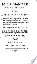 De la manière de négocier avec les souverains