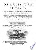 De la mesure du temps, ou, Supplément au Traité des horloges marines, et à l'Essai sur l'horlogerie