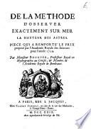 De la methode d'observer exactement sur mer la hauteur des astres