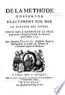 De la methode d'observer exactement sur mer la hauteur des astres
