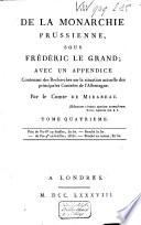 De la monarchie prussienne, sous Frédéric le Grand