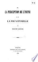 De la perception de l'infini et de la foi naturelle