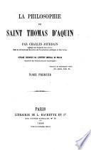 De la philosophie de Saint Thomas d'Aquin