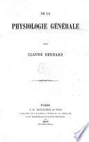 De la physiologie générale