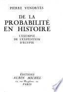 De la probabilité en histoire