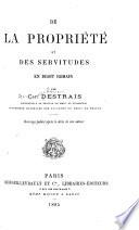 De la propriété et des servitudes en droit romain
