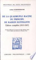 De la quadruple racine du principe de raison suffisante