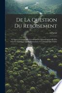 De La Question Du Reboisement
